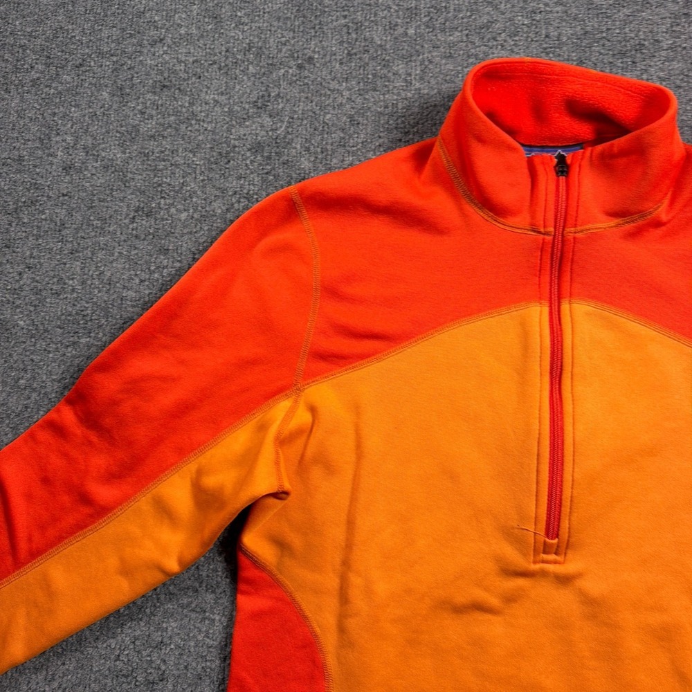 Patagonia Capilene Expedition Fleece Pullover Womens L Orange 1/4 Zip Thumbhole - Picture 4 of 16